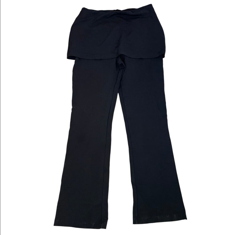 Reformation Priya Skirt Overlay Flared Pants Y2K Era Black Slim Flare size 10